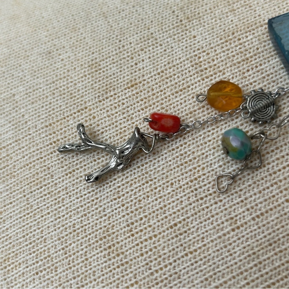 Sea Glass and Branch Boho Pendant - Picture 9 of 13